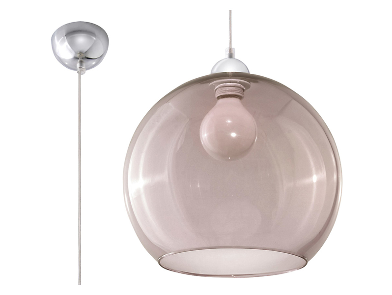 Lampa wisząca Ball szklana szara 52406