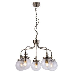 Lampa wisząca Ballet 5-punktowa metalowa złota 195395