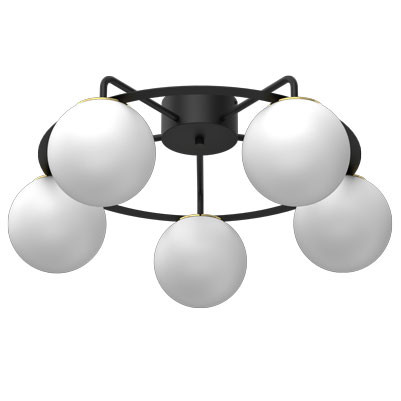 Lampa wisząca Ballo czarny mat-złoty połysk-biała 5xE27x15W IP20 Luminex 1030396