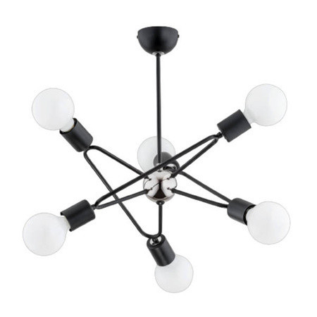 Lampa wisząca BARI czarna-chromowana 6xE27x15W wym:50x42x42cm IP20 Alfa 1030197