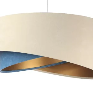 Lampa wisząca BEIGE beżowa/niebieska/złota 391366 Lampa wisząca BEIGE beżowa/niebieska/złota 391366