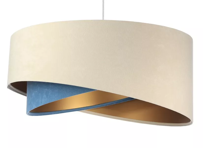 Lampa wisząca BEIGE beżowa/niebieska/złota 391366
