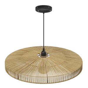 Lampa wisząca Bellamy juta beżowa 11×58 cm naturalna pleciona 267043 Lampa wisząca Bellamy juta beżowa 11×58 cm naturalna pleciona 267043