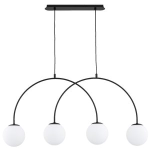 Lampa wisząca BENDO czarno-biała 4xE14x10W wym:95x99x15cm IP20 Alfa 984840