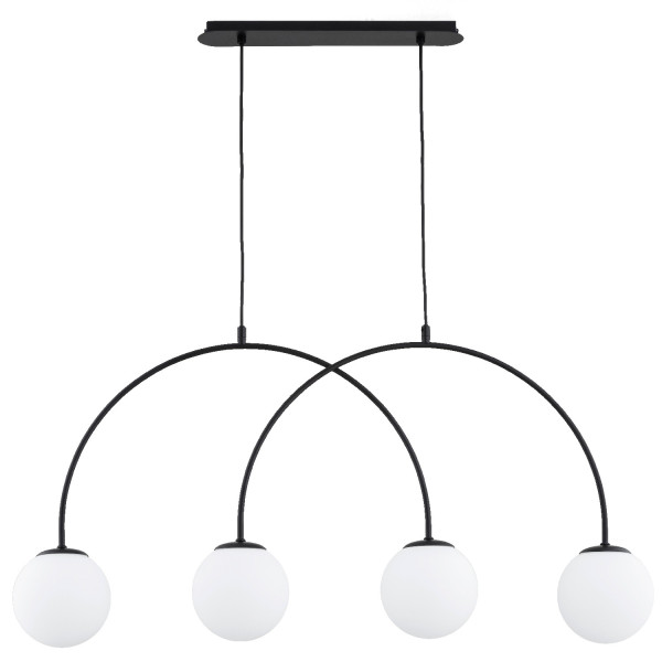 Lampa wisząca BENDO czarno-biała 4xE14x10W wym:95x99x15cm IP20 Alfa 984840