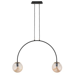 Lampa wisząca BENDO czarno-bursztynowy-złota 2xE14x10W IP20 Alfa 984846