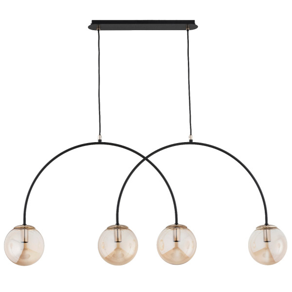Lampa wisząca BENDO czarno-bursztynowy-złota 4xE14x10W IP20 Alfa 984836