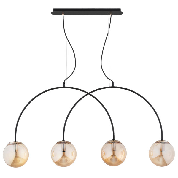 Lampa wisząca BENDO czarno-bursztynowy-złota 4xE14x10W IP20 Alfa 984835