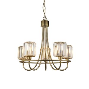 Lampa wisząca BERENICE antyczna mosiężna 5xE14x15W IP20 Endon 1025519