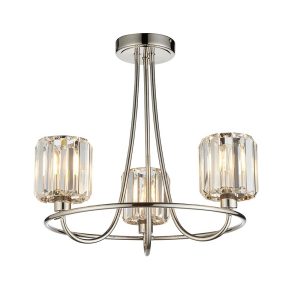 Lampa wisząca BERENICE niklowa 3xE14x15W wym:41×45,6×45,6cm IP20 Endon 1025547