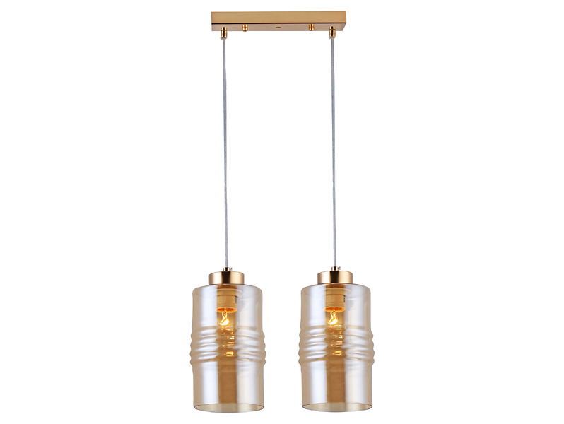 Lampa wisząca Bergen 2-punktowa stalowa złota 190751