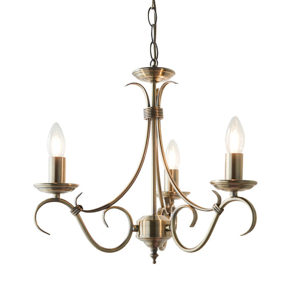 Lampa wisząca BERNICE antyczna mosiężna 3xE14x15W IP20 Endon 1025521