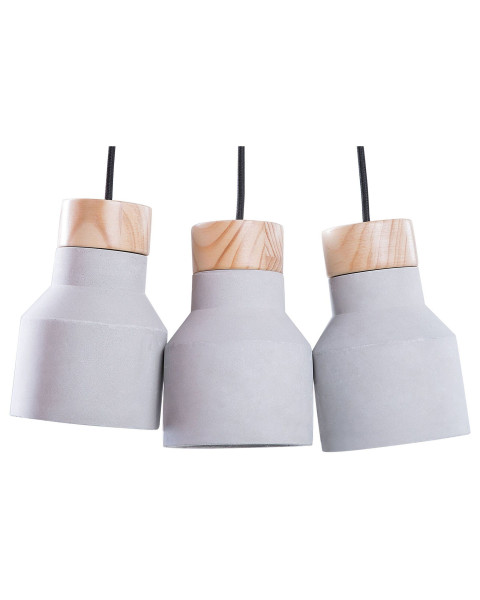 Lampa wisząca betonowa 3 klosze szara 60758