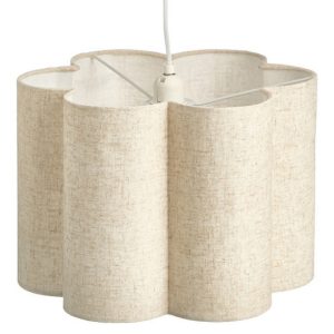 Lampa wisząca beżowa lenopodobna klosz kwiat 35 cm E27 do salonu i jadalni 1043624 Lampa wisząca beżowa lenopodobna klosz kwiat 35 cm E27 do salonu i jadalni 1043624