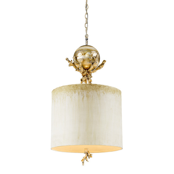 Lampa wisząca beżowa patyna-srebrna Trellis 1xE27x60W Flambeau 850937
