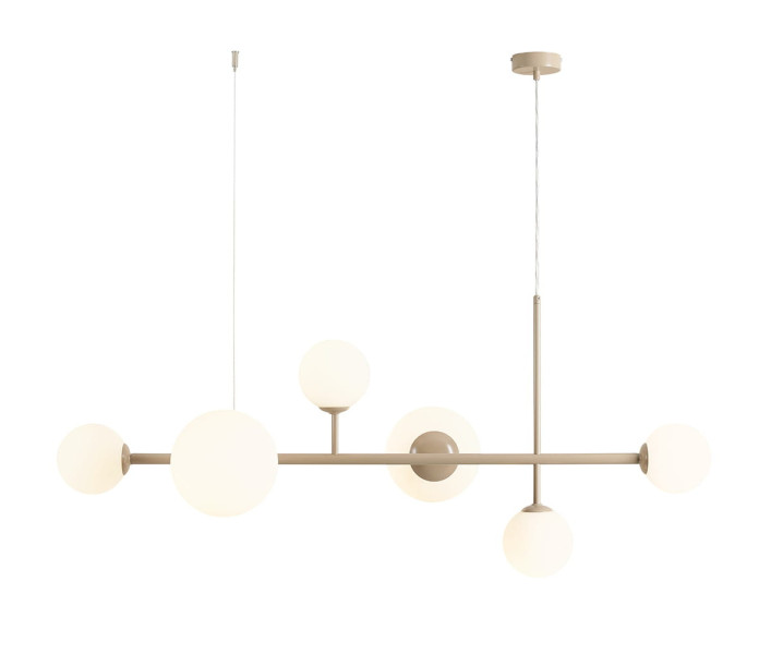 Lampa wisząca beżowo-biała Dione 6xE14x15W wym: 110x130x62 cm Aldex 852200