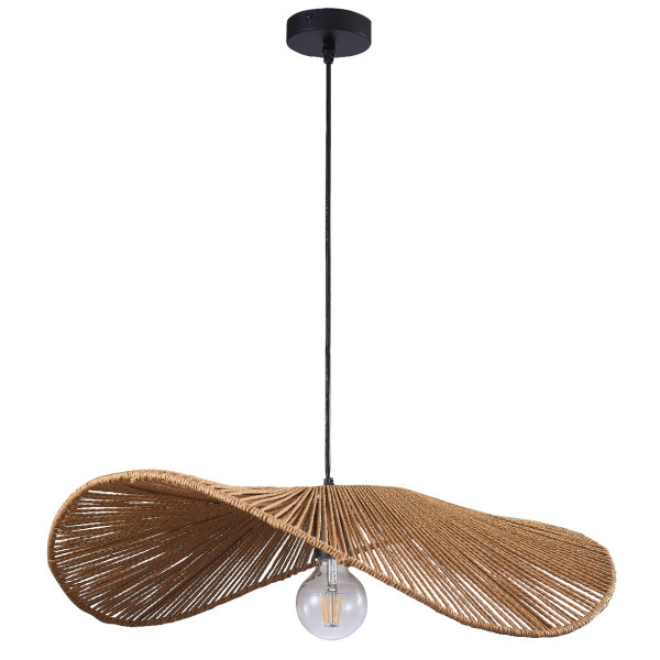 Lampa wisząca beżowo-czarna CAPRI 1xE27x20W wym: 120x60x60 cm Polux 854560