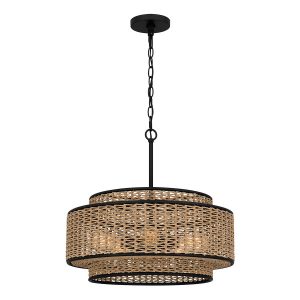 Lampa wisząca beżowo-matowy czarny TETON 5xE27x60W Quoizel 837357 Lampa wisząca beżowo-matowy czarny TETON 5xE27x60W Quoizel 837357