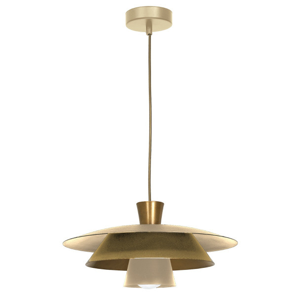 Lampa wisząca beżowo-złoty mat Plato 1xE27x15W wym: 120x34x34 cm Luminex 847928