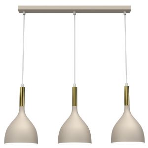Lampa wisząca beżowo-złoty połysk Noak 3xE27x15W wym: 110x72x17 cm Luminex 846245 Lampa wisząca beżowo-złoty połysk Noak 3xE27x15W wym: 110x72x17 cm Luminex 846245