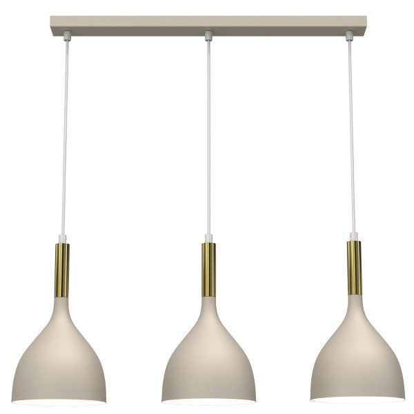 Lampa wisząca beżowo-złoty połysk Noak 3xE27x15W wym: 110x72x17 cm Luminex 846245