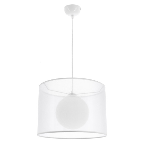 Lampa wisząca biała CHICAGO 1xE27x60W wym: 110x35x35 cm Candellux 924183