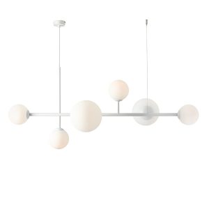Lampa wisząca biała Dione 6xE14x15W wym: 110x130x62 cm Aldex 852032 Lampa wisząca biała Dione 6xE14x15W wym: 110x130x62 cm Aldex 852032