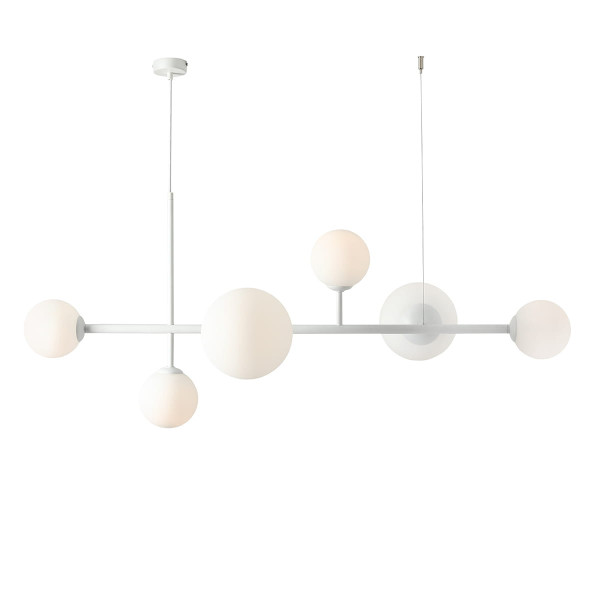 Lampa wisząca biała Dione 6xE14x15W wym: 110x130x62 cm Aldex 852032