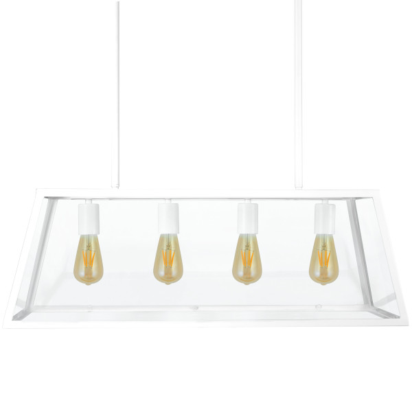 Lampa wisząca biała FINLAND 4xE27x20W wym: 131x30,5x78 cm Polux 854417