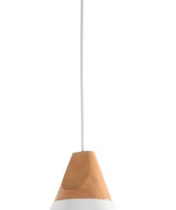 Lampa wisząca biała jasne drewno BICONES 1xE27x60W Maytoni 852108