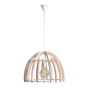 Lampa wisząca biała jasne drewno Forest 1xE27x60W wym: 110x51x50 cm Aldex 856561