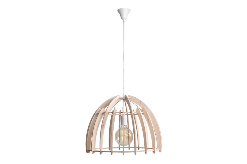 Lampa wisząca biała jasne drewno Forest 1xE27x60W wym: 110x51x50 cm Aldex 856561