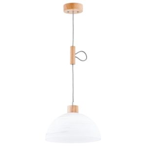 Lampa wisząca biała jasne drewno HOLIDAY 1xE27x60W wym: 90x30x30 cm Alfa 860881