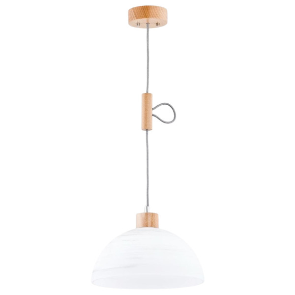 Lampa wisząca biała jasne drewno HOLIDAY 1xE27x60W wym: 90x30x30 cm Alfa 860881