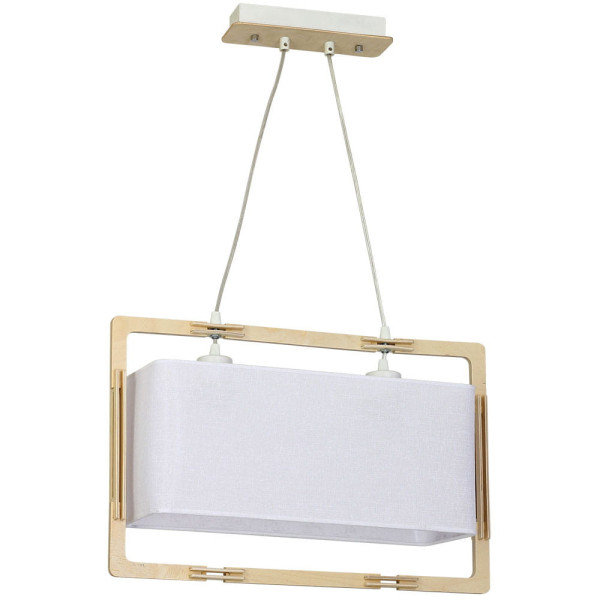 Lampa wisząca biała LOKI 2xE27x60W wym: 80x50x14 cm Aldex 861016