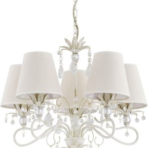 Lampa wisząca biała LUKRECJA 5xE14x10W wym: 74x50x50 cm Alfa 987188 Lampa wisząca biała LUKRECJA 5xE14x10W wym: 74x50x50 cm Alfa 987188