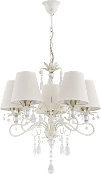 Lampa wisząca biała LUKRECJA 5xE14x10W wym: 74x50x50 cm Alfa 987188