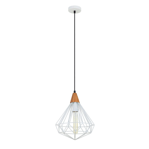 Lampa wisząca biała Maelle 1xE27x40W wym: 120x25x25 cm Italux 856203