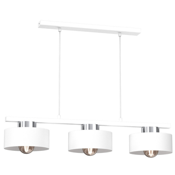Lampa wisząca biała matowa-chromowana Marti 3xE27x15W Luminex 847972