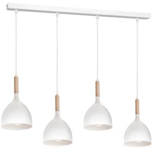 Lampa wisząca biała matowa Noak wood 4xE27x15W wym: 110x98x17 cm Luminex 846233 Lampa wisząca biała matowa Noak wood 4xE27x15W wym: 110x98x17 cm Luminex 846233