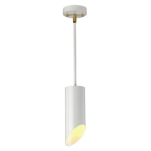 Lampa wisząca biała postarzany mosiądz Quinto 1xE27x8W Elstead 850195