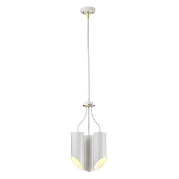 Lampa wisząca biała postarzany mosiądz Quinto 3xE27x8W Elstead 850423