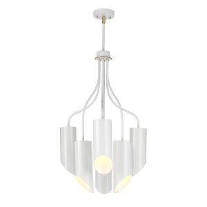 Lampa wisząca biała postarzany mosiądz Quinto 6xE27x8W Elstead 850177 Lampa wisząca biała postarzany mosiądz Quinto 6xE27x8W Elstead 850177