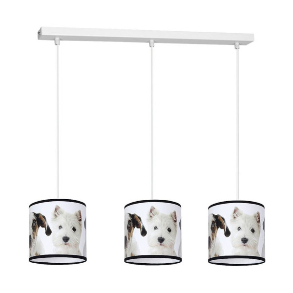 Lampa wisząca biała PUPPIES 3xE27x40W wym: 90x65x15 cm Milagro 854463