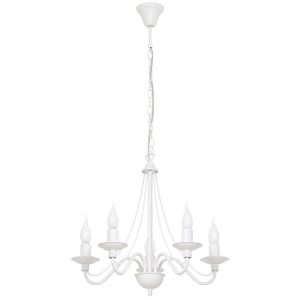 Lampa wisząca biała Róża 5xE14x40W wym: 108x50x50 cm Aldex 852042 Lampa wisząca biała Róża 5xE14x40W wym: 108x50x50 cm Aldex 852042