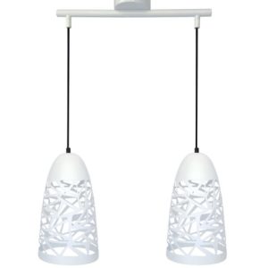 Lampa wisząca biała SABRIN 2xE27x60W wym: 120x40x15 cm Candellux 924179 Lampa wisząca biała SABRIN 2xE27x60W wym: 120x40x15 cm Candellux 924179