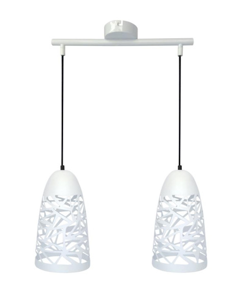 Lampa wisząca biała SABRIN 2xE27x60W wym: 120x40x15 cm Candellux 924179