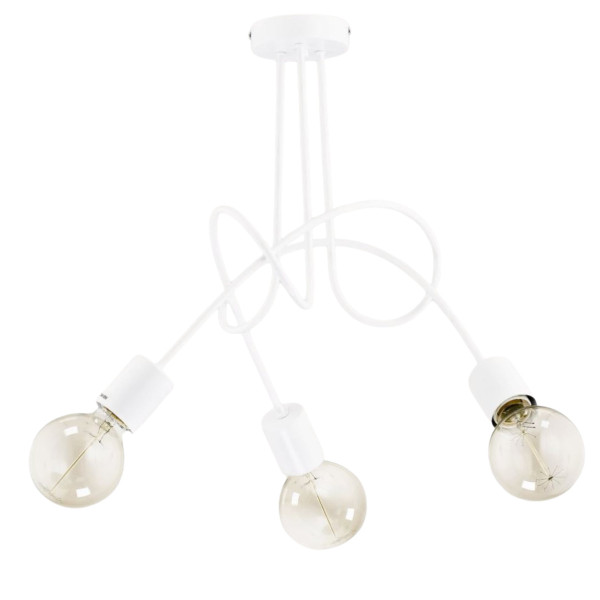 Lampa wisząca biała Tango 3xE27x60W wym: 41x48x48 cm Alfa 854301