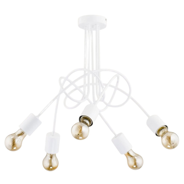 Lampa wisząca biała Tango 5xE27x60W wym: 41x50x50 cm Alfa 854672