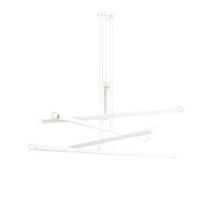 Lampa wisząca biała Tubo 10xE14x40W wym: 105x100x25 cm Aldex 854235 Lampa wisząca biała Tubo 10xE14x40W wym: 105x100x25 cm Aldex 854235